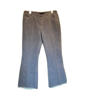 womens pants size 13 courdoroy stretch blue raw hem boot cut BO